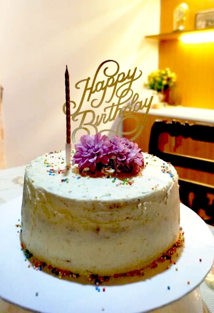 Birthday cake with flowers