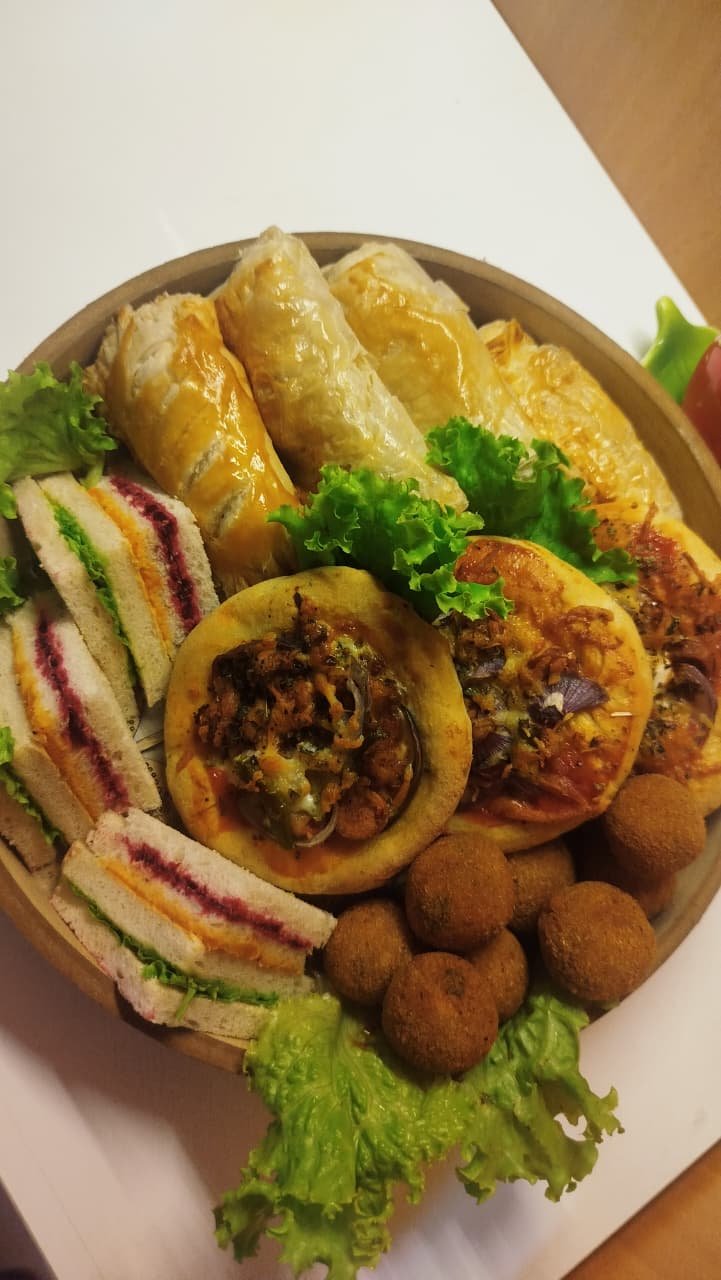 Mini pizza puffs and pastries
